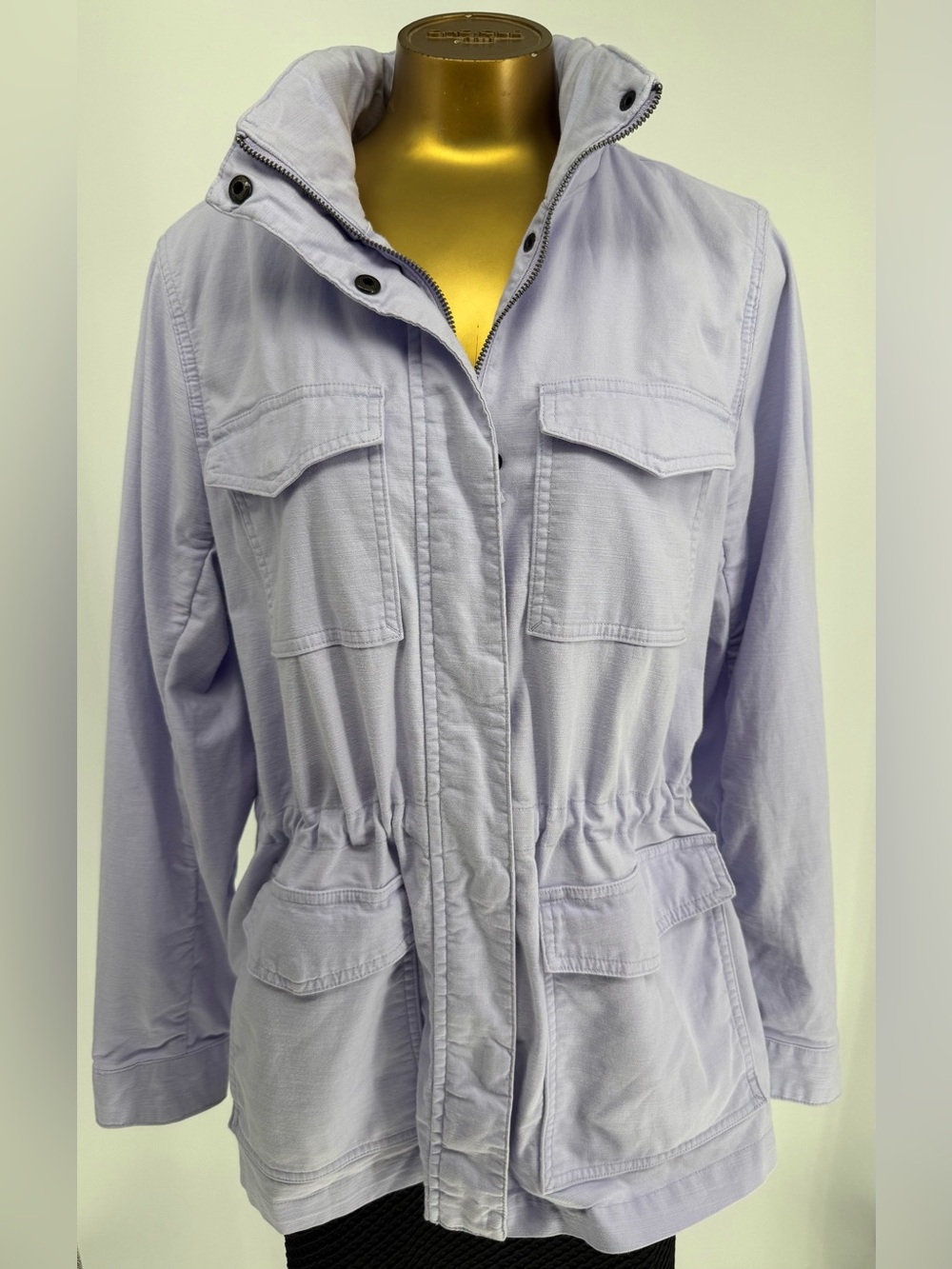 Lands' End Pale Lavender Utility Jacket with Drawstring Waist Size Medium 10/12
